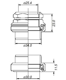 Tange Seiki Falcon FL270C Threaded Headset. 1 1/8"